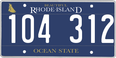 RI license plate 104312