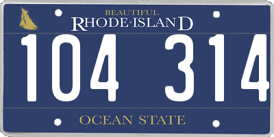 RI license plate 104314