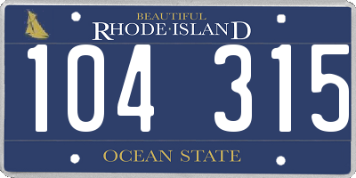 RI license plate 104315
