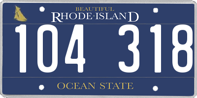 RI license plate 104318