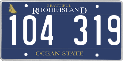 RI license plate 104319