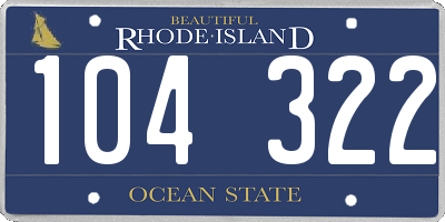 RI license plate 104322