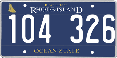 RI license plate 104326