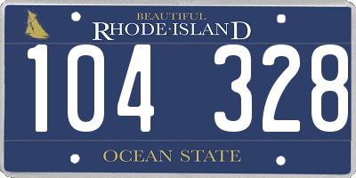 RI license plate 104328