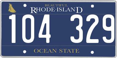 RI license plate 104329