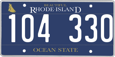 RI license plate 104330