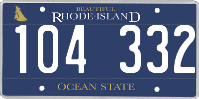 RI license plate 104332