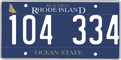 RI license plate 104334