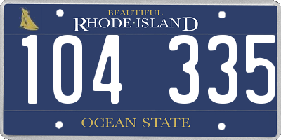RI license plate 104335