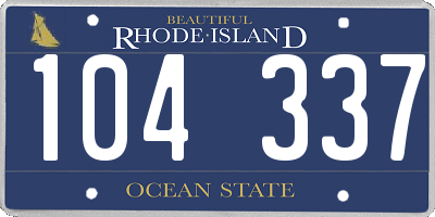RI license plate 104337