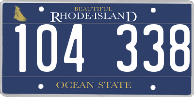 RI license plate 104338