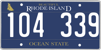 RI license plate 104339