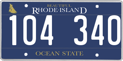 RI license plate 104340