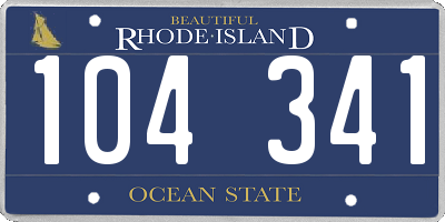 RI license plate 104341