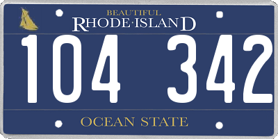 RI license plate 104342