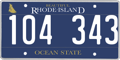 RI license plate 104343
