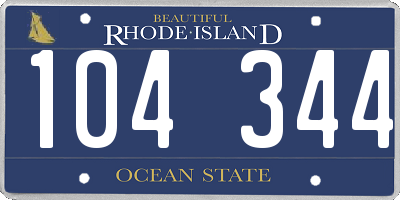 RI license plate 104344