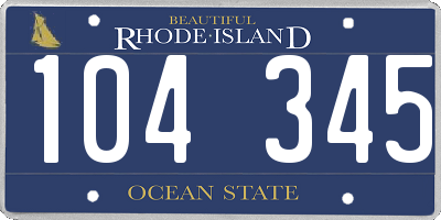 RI license plate 104345