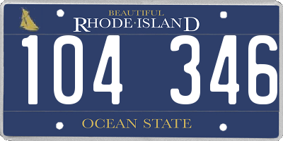RI license plate 104346