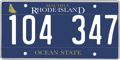 RI license plate 104347