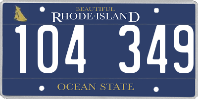 RI license plate 104349