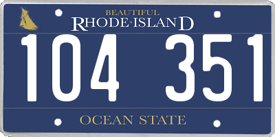 RI license plate 104351