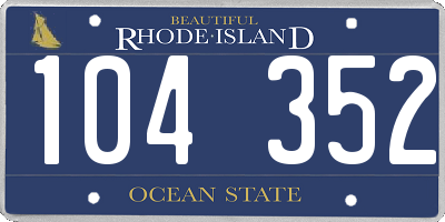 RI license plate 104352
