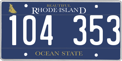 RI license plate 104353