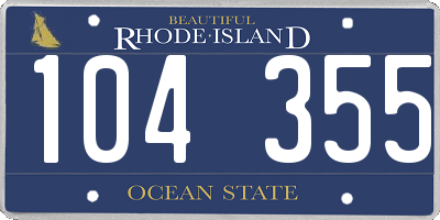 RI license plate 104355