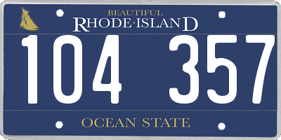RI license plate 104357