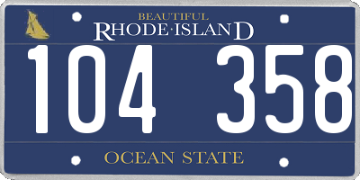 RI license plate 104358