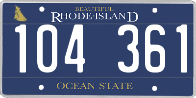 RI license plate 104361