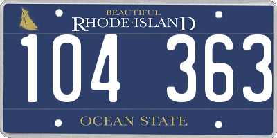 RI license plate 104363