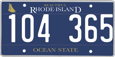RI license plate 104365