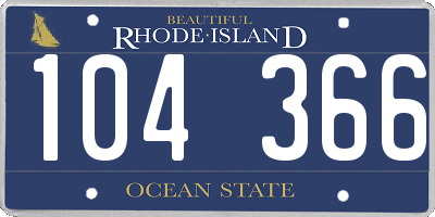 RI license plate 104366