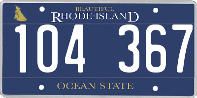 RI license plate 104367