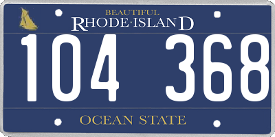 RI license plate 104368