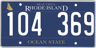 RI license plate 104369