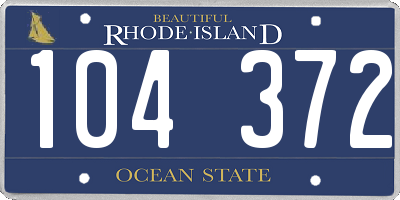 RI license plate 104372