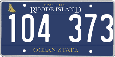 RI license plate 104373