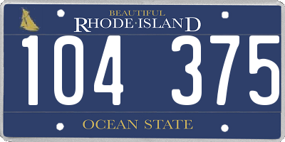 RI license plate 104375