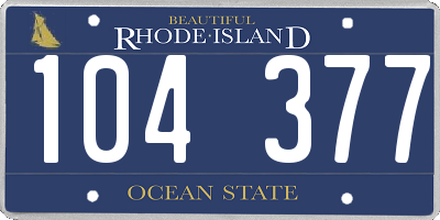 RI license plate 104377
