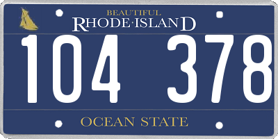 RI license plate 104378