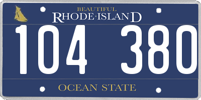 RI license plate 104380