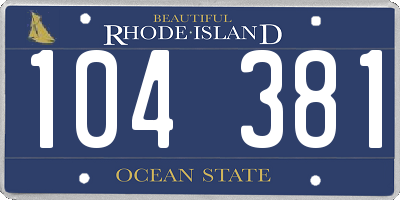 RI license plate 104381
