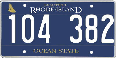 RI license plate 104382