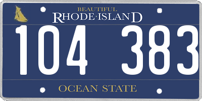 RI license plate 104383