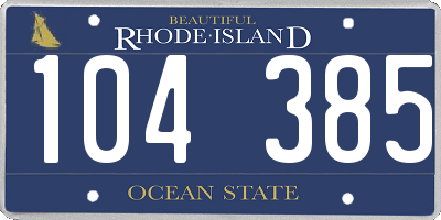 RI license plate 104385