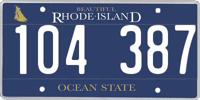 RI license plate 104387