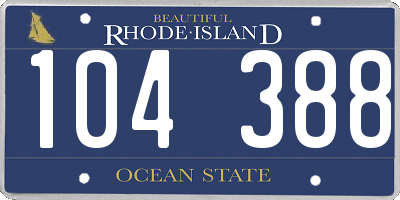 RI license plate 104388